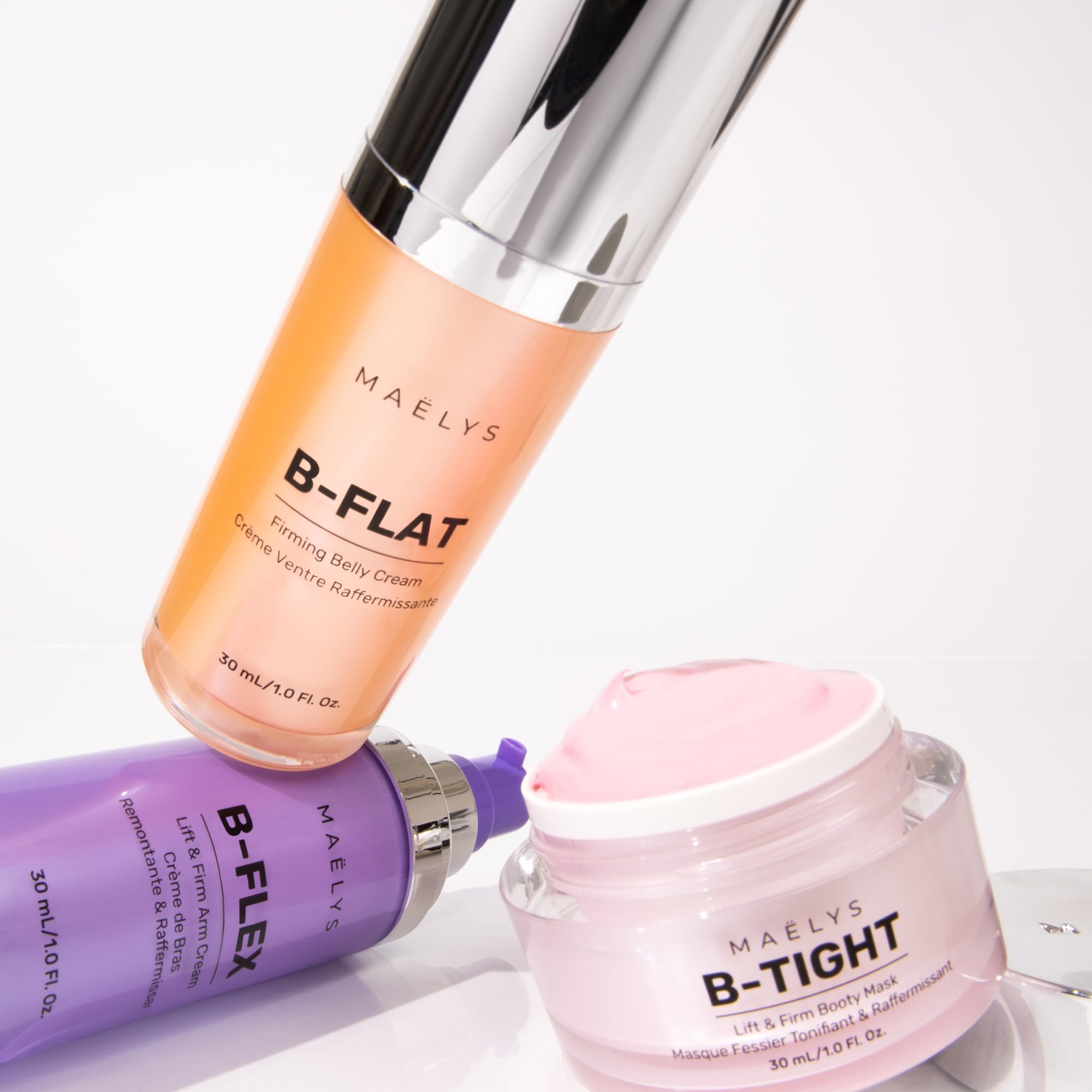 MAËLYS HOLIDAY TRIO KIT - Firming Cream Trio for Booty, Belly & Arms - Includes B-TIGHT, B-FLAT & B-FLEX Gifting Set Minis - Helps Improve the look of Stretch Marks & Cellulite (1.0 Fl Oz) - Image 3