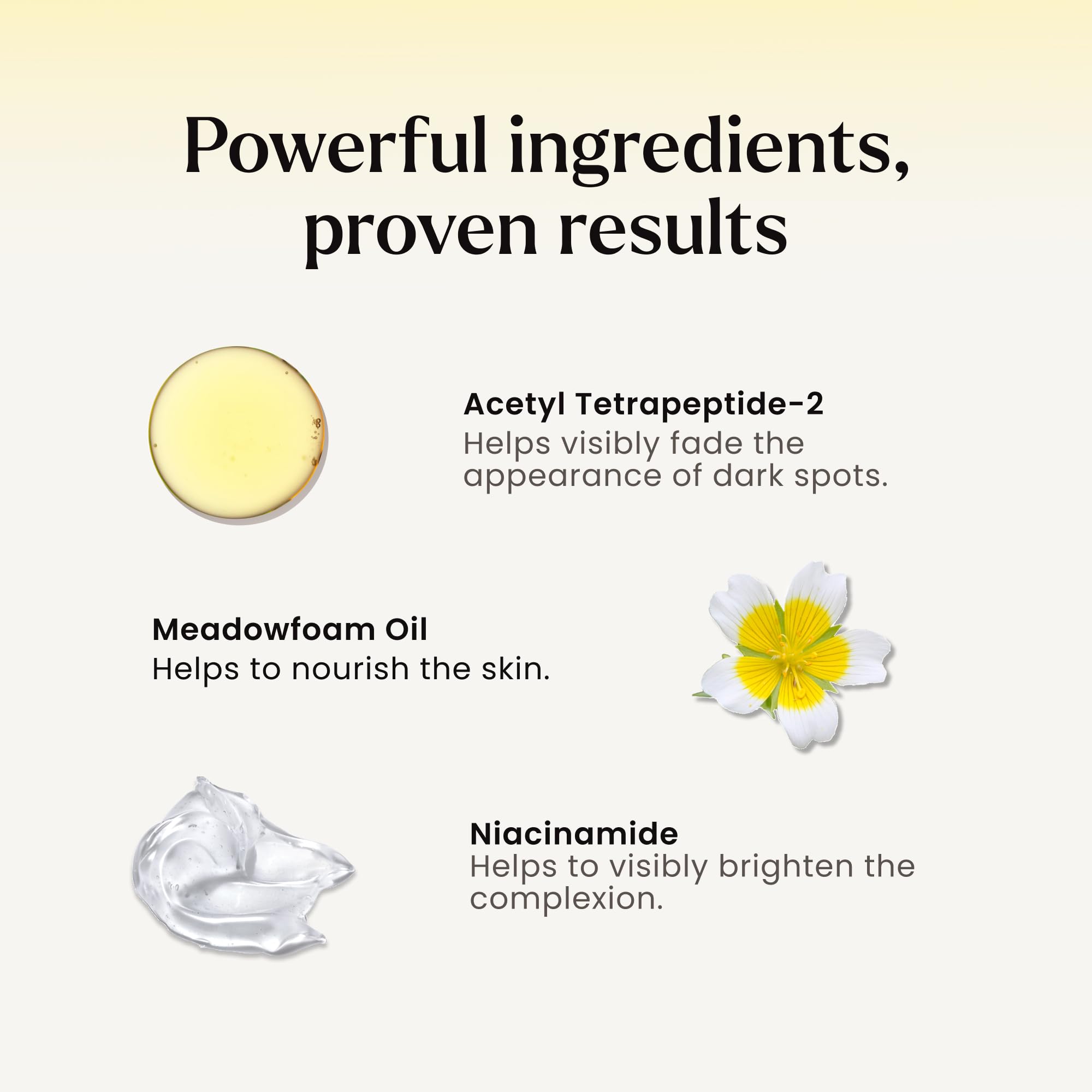 MAËLYS B-GLOWY Brightening Body Serum for Dark Spots - Supports Even Looking Skin - Peptide Formula with Niacinamide & Meadowfoam Oil (3.4 Fl Oz) - Image 5